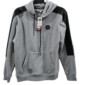 Men’s GTL4 Hoodie Size M Gray Black Logo Streetwear Pullover Sweatshirt Casual